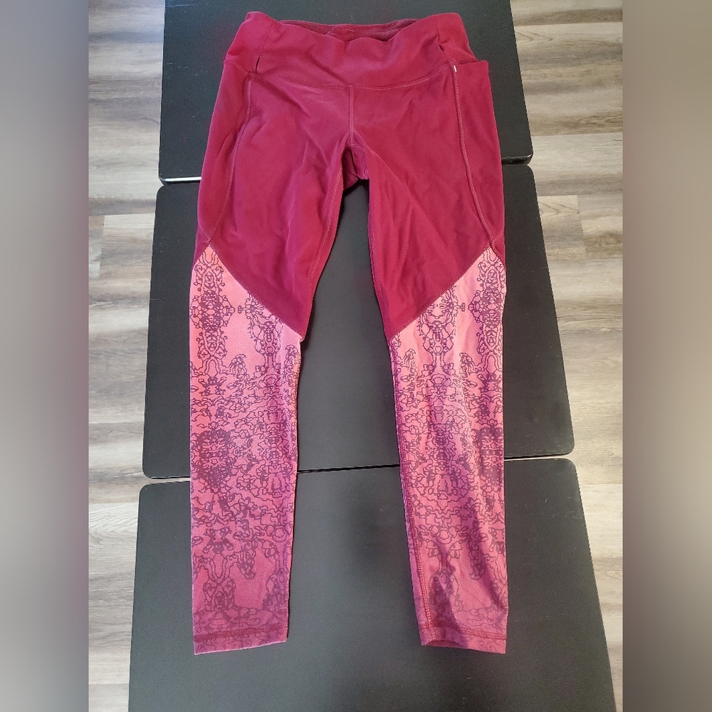 CALIA by Carrie Underwood Energize 7/8 Ombre Scroll Leggings, Size Small